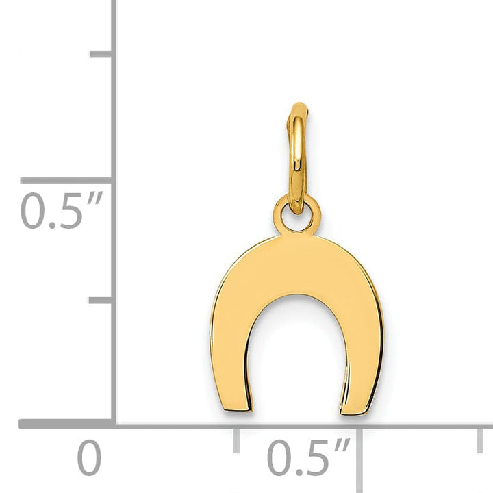 Lovely Rita's Pendants & Charms 14k Yellow Gold Polished Finish Flat Back Horseshoe Charm Pendant