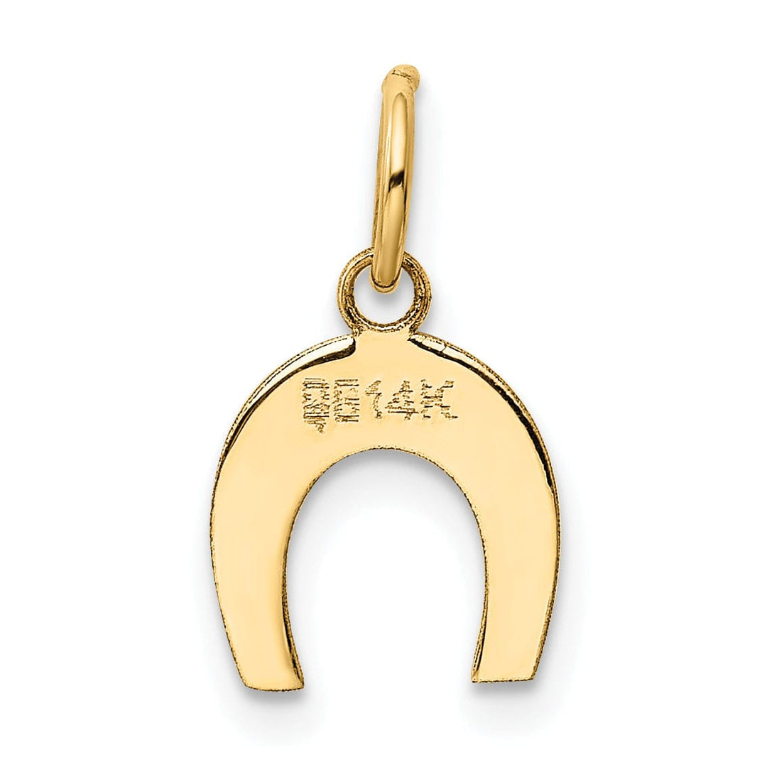 Lovely Rita's Pendants & Charms 14k Yellow Gold Polished Finish Flat Back Horseshoe Charm Pendant