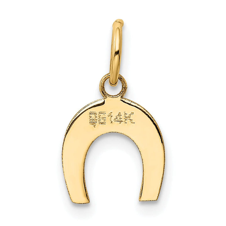 Lovely Rita's Pendants & Charms 14k Yellow Gold Polished Finish Flat Back Horseshoe Charm Pendant