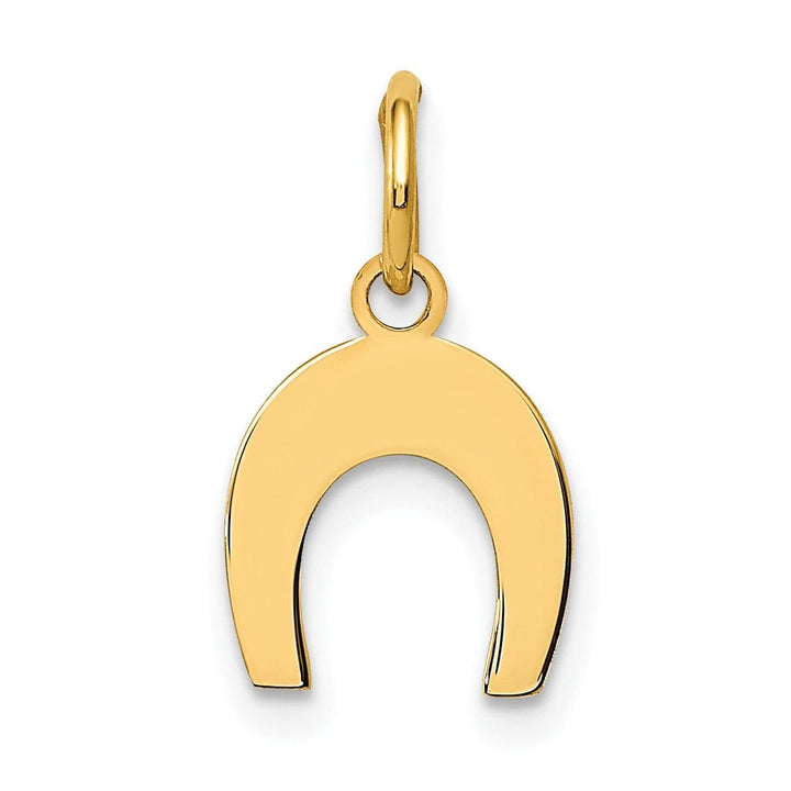 Lovely Rita's Pendants & Charms 14k Yellow Gold Polished Finish Flat Back Horseshoe Charm Pendant