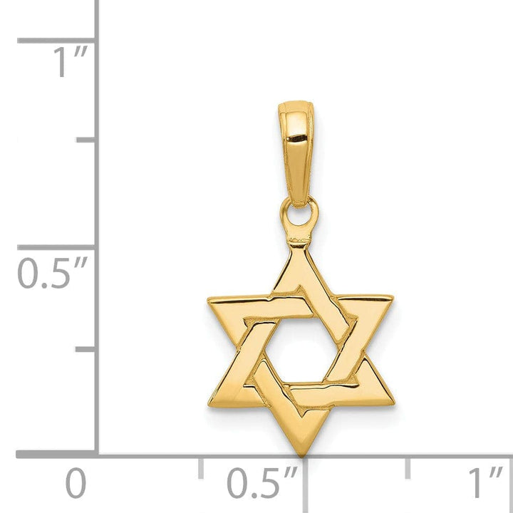 Lovely Rita's Pendants & Charms 14K Yellow Gold Polished Finish Flat Back Solid Star of David Pendant
