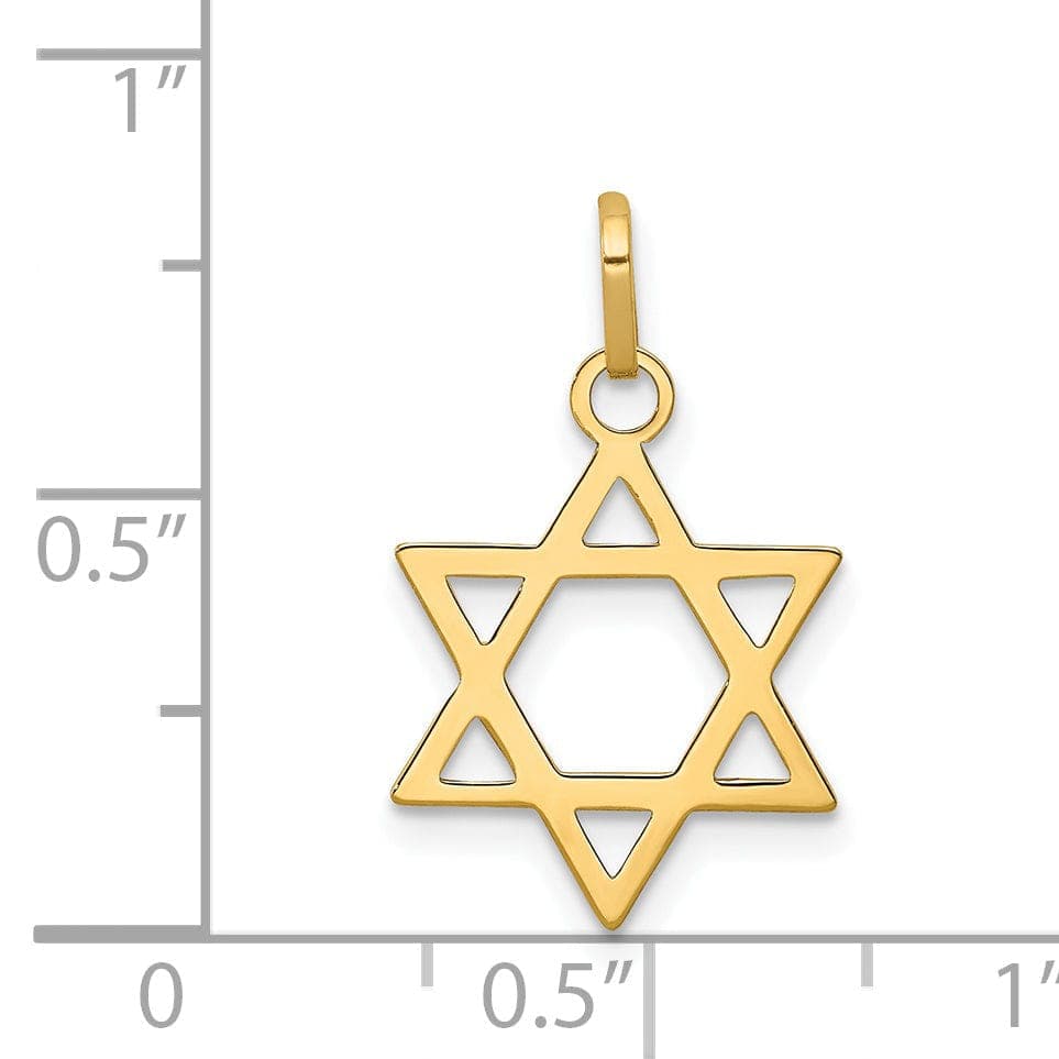 Lovely Rita's Pendants & Charms 14K Yellow Gold Polished Finish Flat Back Star of David Pendant