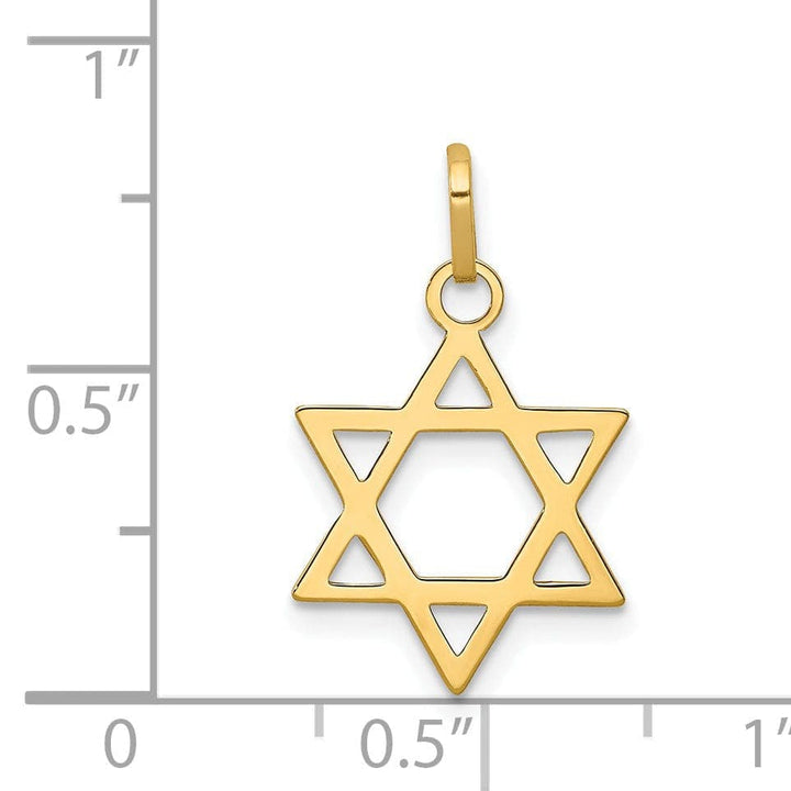 Lovely Rita's Pendants & Charms 14K Yellow Gold Polished Finish Flat Back Star of David Pendant