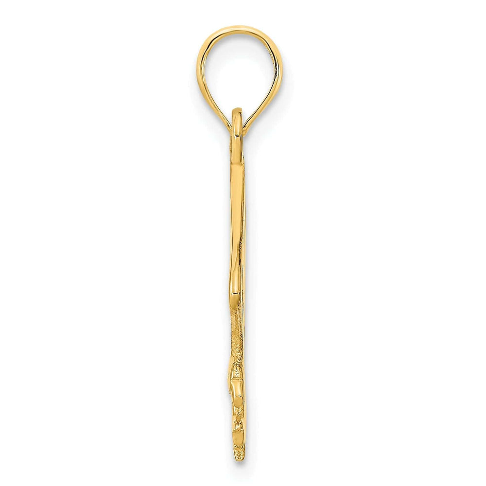 Lovely Rita's Pendants & Charms 14k Yellow Gold Polished Finish Flat Back Unisex Eagle Cut Out Design Charm Pendant