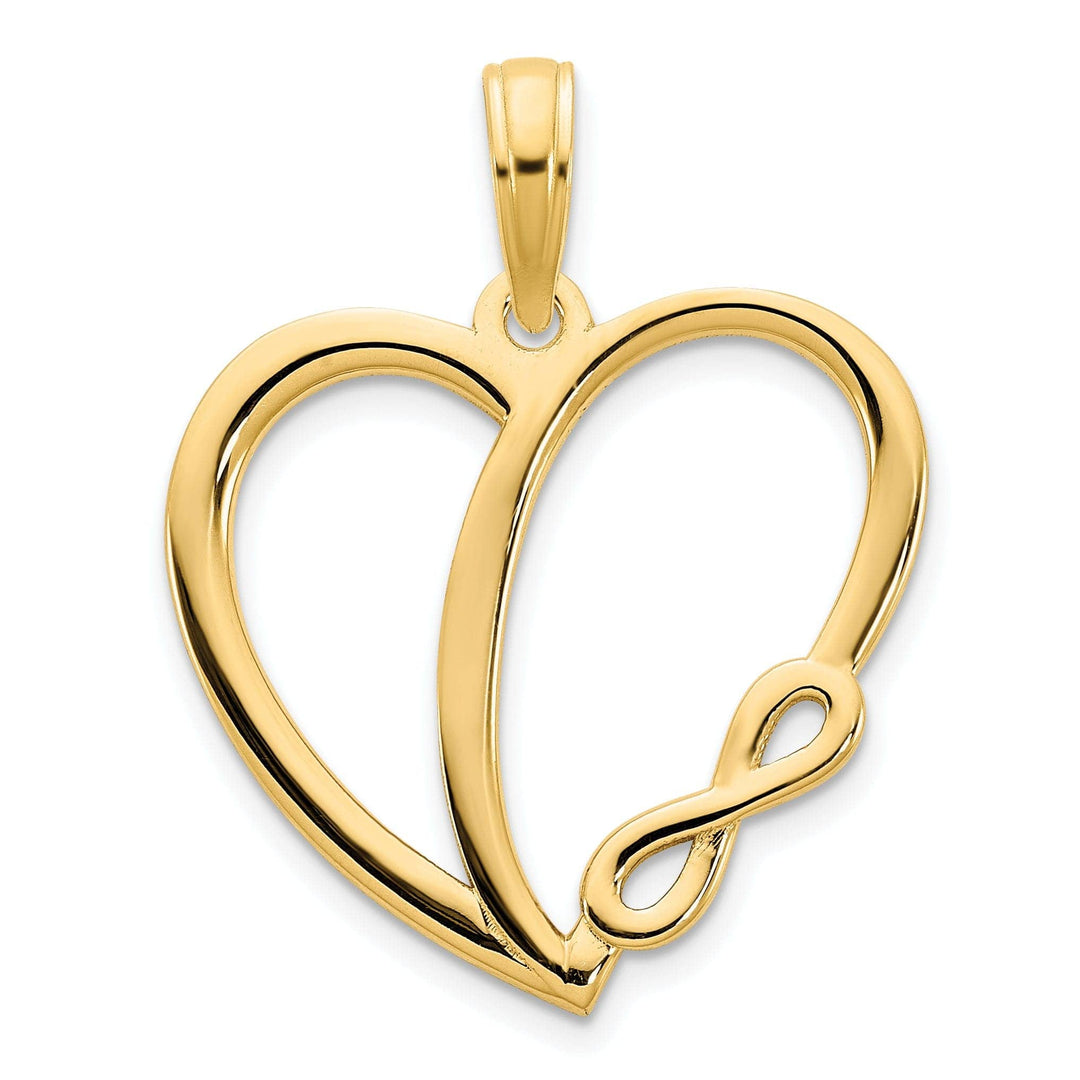 Lovely Rita's Pendants & Charms 14k Yellow Gold Polished Finish Flat Back Women's Infinity in Heart Design Charm Pendant