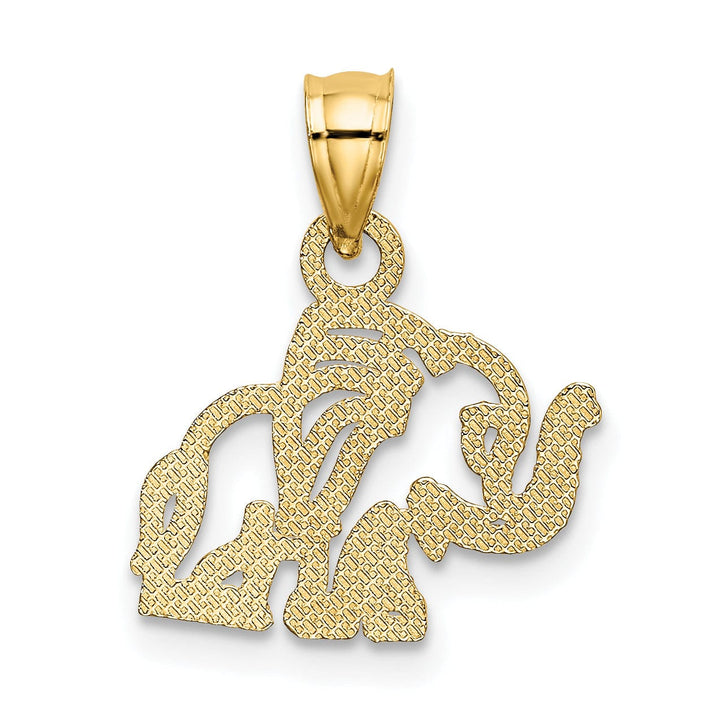 Lovely Rita's Pendants & Charms 14K Yellow Gold Polished Finish Flat Cut Out Design Elephant Charm Pendant