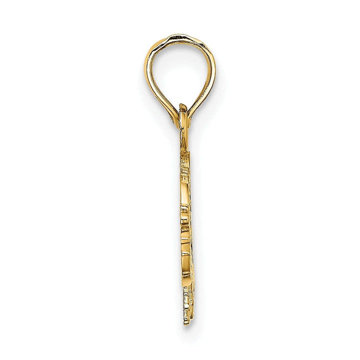 Lovely Rita's Pendants & Charms 14K Yellow Gold Polished Finish Flat Cut Out Design Elephant Charm Pendant