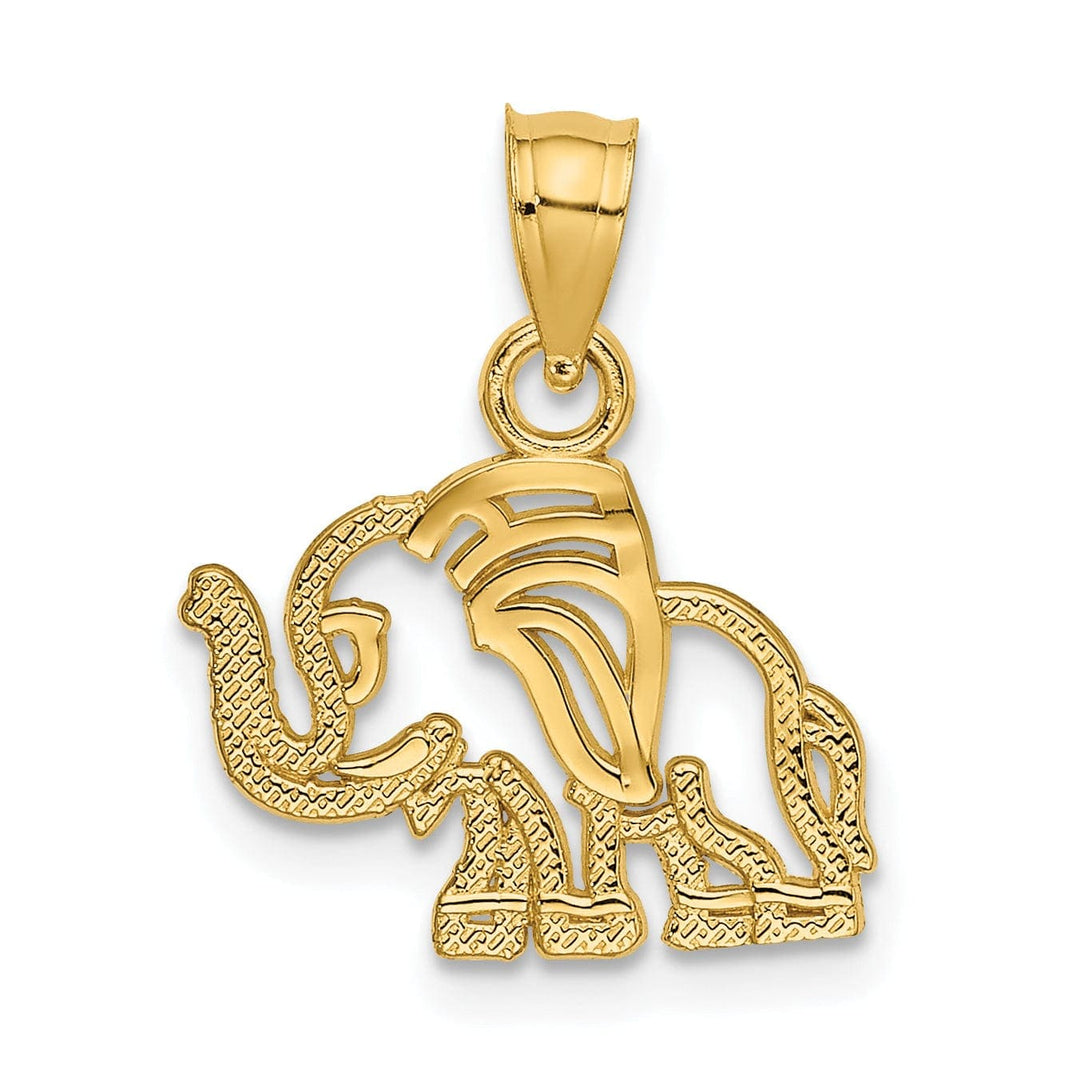 Lovely Rita's Pendants & Charms 14K Yellow Gold Polished Finish Flat Cut Out Design Elephant Charm Pendant