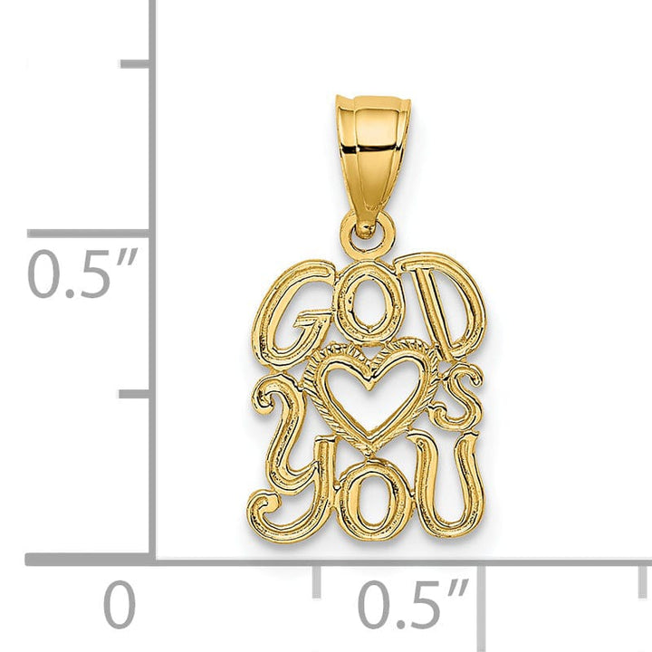 Lovely Rita's Pendants & Charms 14K Yellow Gold Polished Finish GOD HEARTS YOU Talking Pendant