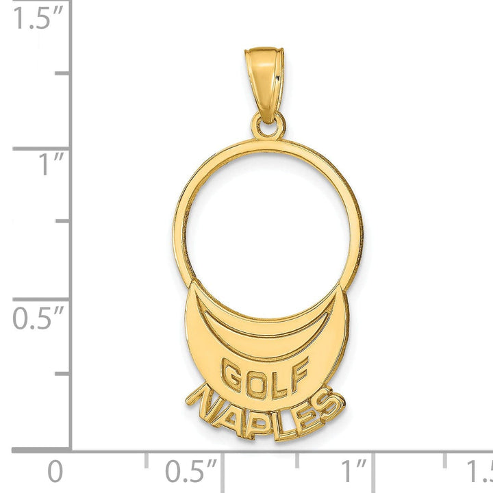 Lovely Rita's Pendants & Charms 14k Yellow Gold Polished Finish GOLF NAPLES Visor Pendant