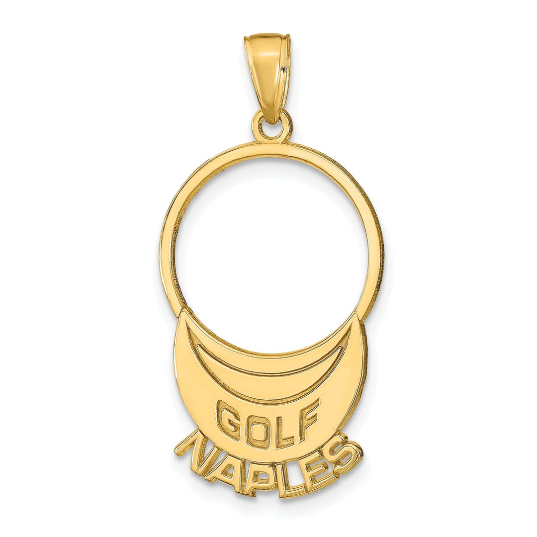 Lovely Rita's Pendants & Charms 14k Yellow Gold Polished Finish GOLF NAPLES Visor Pendant