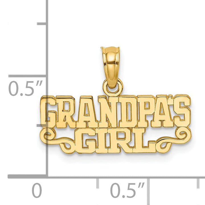 Lovely Rita's Pendants & Charms 14k Yellow Gold Polished Finish GRANDPAS GIRL Charm Design Pendant