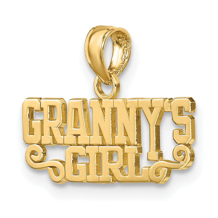 Lovely Rita's Pendants & Charms 14K Yellow Gold Polished Finish GRANNY'S GIRL Script Design Charm Pendant