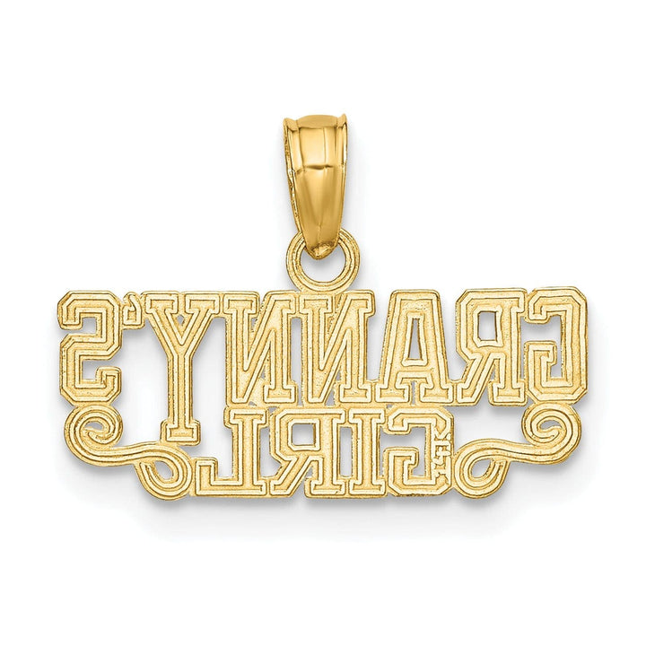 Lovely Rita's Pendants & Charms 14K Yellow Gold Polished Finish GRANNY'S GIRL Script Design Charm Pendant