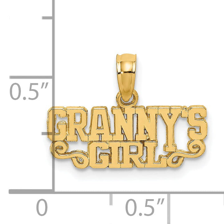 Lovely Rita's Pendants & Charms 14K Yellow Gold Polished Finish GRANNY'S GIRL Script Design Charm Pendant