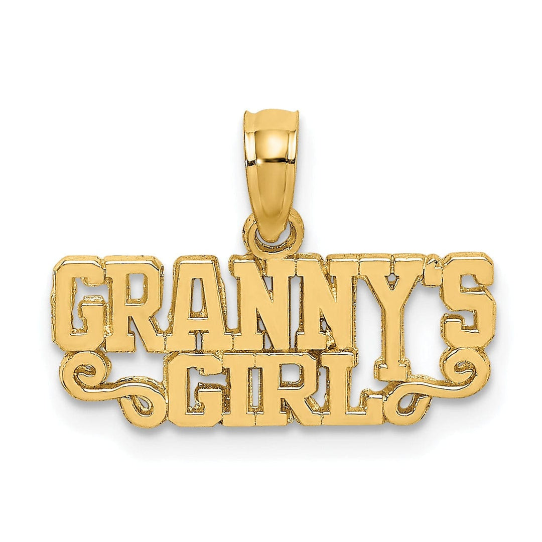 Lovely Rita's Pendants & Charms 14K Yellow Gold Polished Finish GRANNY'S GIRL Script Design Charm Pendant