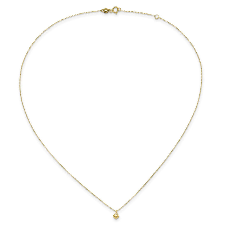 Lovely Rita's Pendants & Charms 14k Yellow Gold Polished Finish Hollow Puffed Heart 16.5 inch Cable Chain Necklace