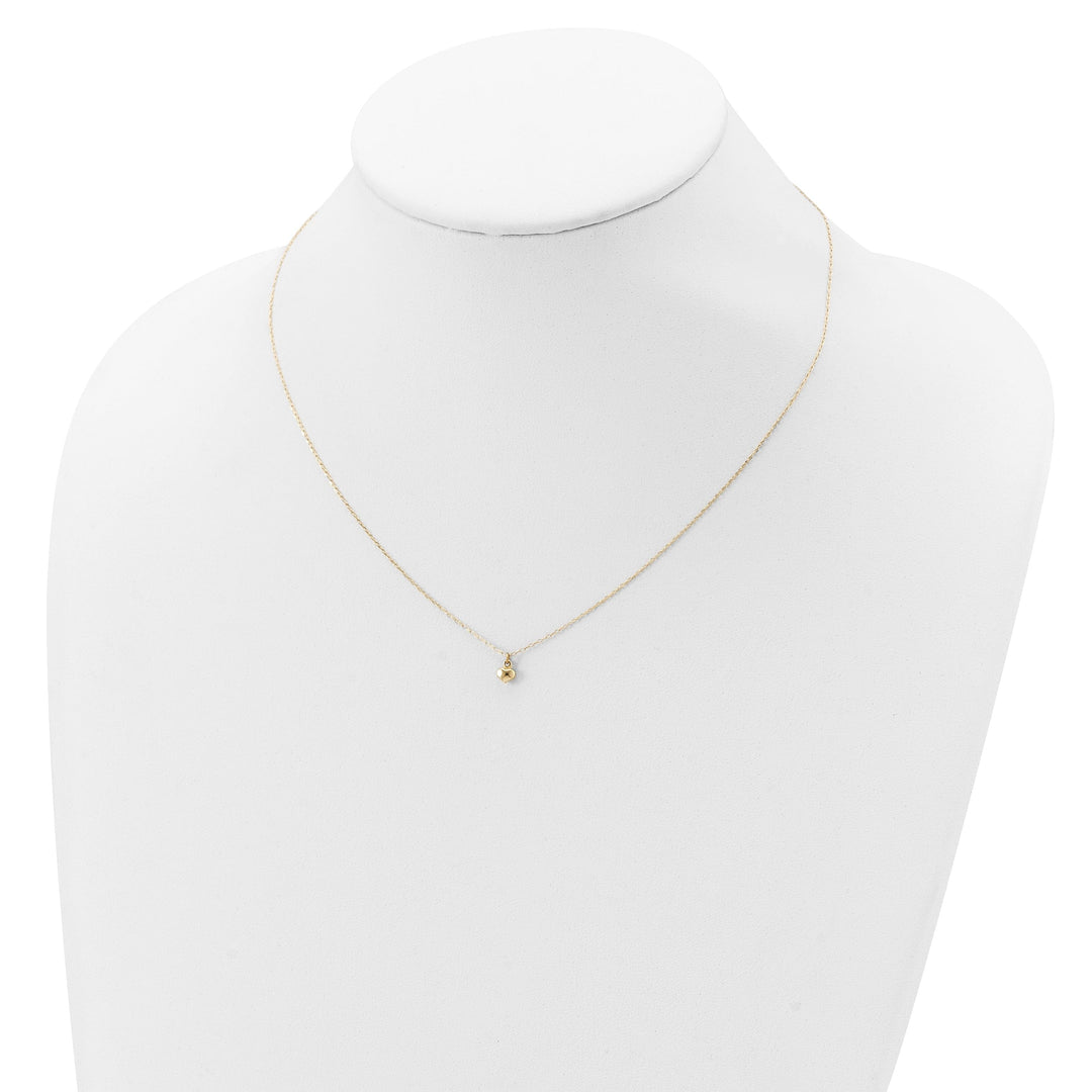 Lovely Rita's Pendants & Charms 14k Yellow Gold Polished Finish Hollow Puffed Heart 16.5 inch Cable Chain Necklace