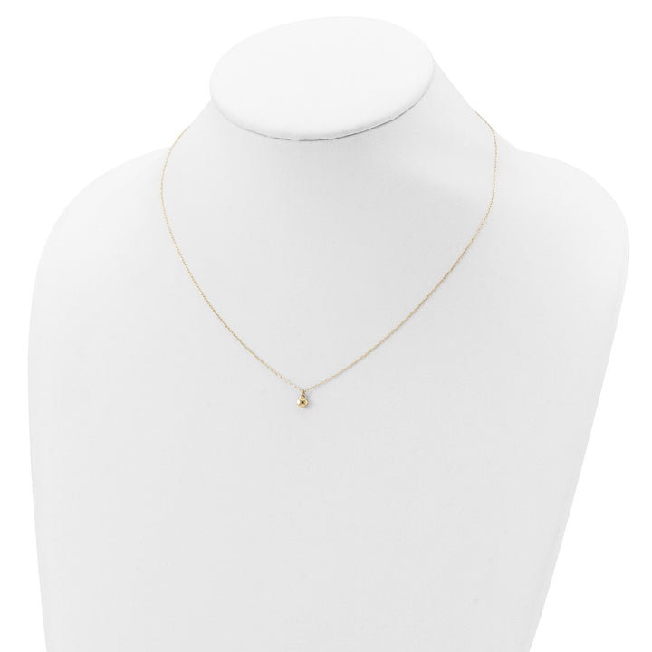 Lovely Rita's Pendants & Charms 14k Yellow Gold Polished Finish Hollow Puffed Heart 16.5 inch Cable Chain Necklace