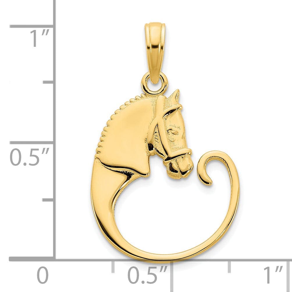 Lovely Rita's Pendants & Charms 14k Yellow Gold Polished Finish Horse Design Charm Pendant