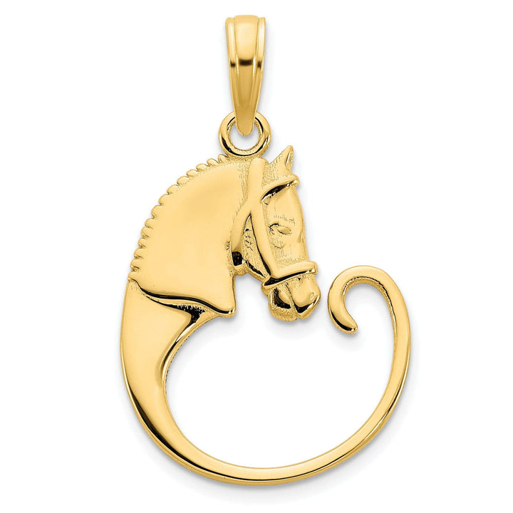 Lovely Rita's Pendants & Charms 14k Yellow Gold Polished Finish Horse Design Charm Pendant