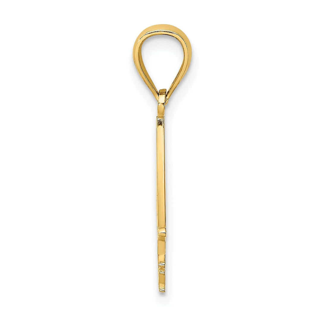 Lovely Rita's Pendants & Charms 14K Yellow Gold Polished Finish I HEART CAPE MAY with Cut-Out Boat Design Charm Pendant