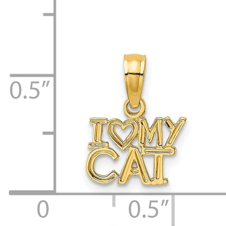 Lovely Rita's Pendants & Charms 14k Yellow Gold Polished Finish I HEART MY CAT Talking Charm Pendant