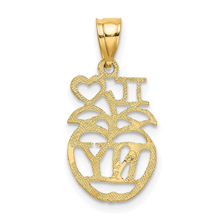 Lovely Rita's Pendants & Charms 14K Yellow Gold Polished Finish I HEART NY Apple Design Pendant