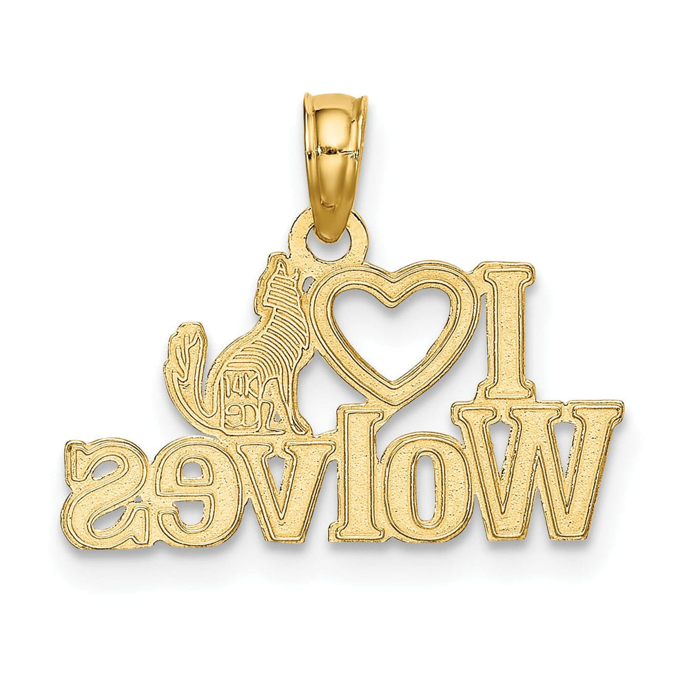 Lovely Rita's Pendants & Charms 14K Yellow Gold Polished Finish I HEART WOLVES Talking Charm Pendant