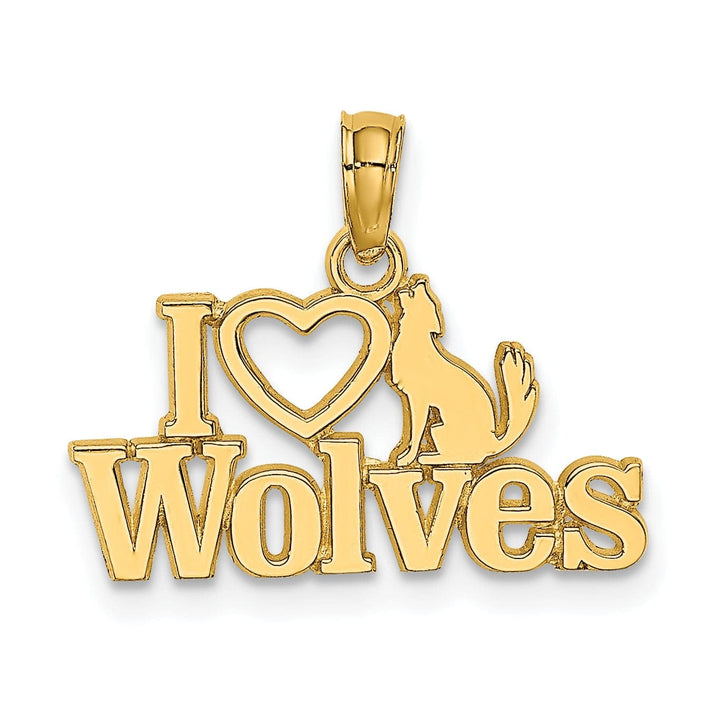 Lovely Rita's Pendants & Charms 14K Yellow Gold Polished Finish I HEART WOLVES Talking Charm Pendant