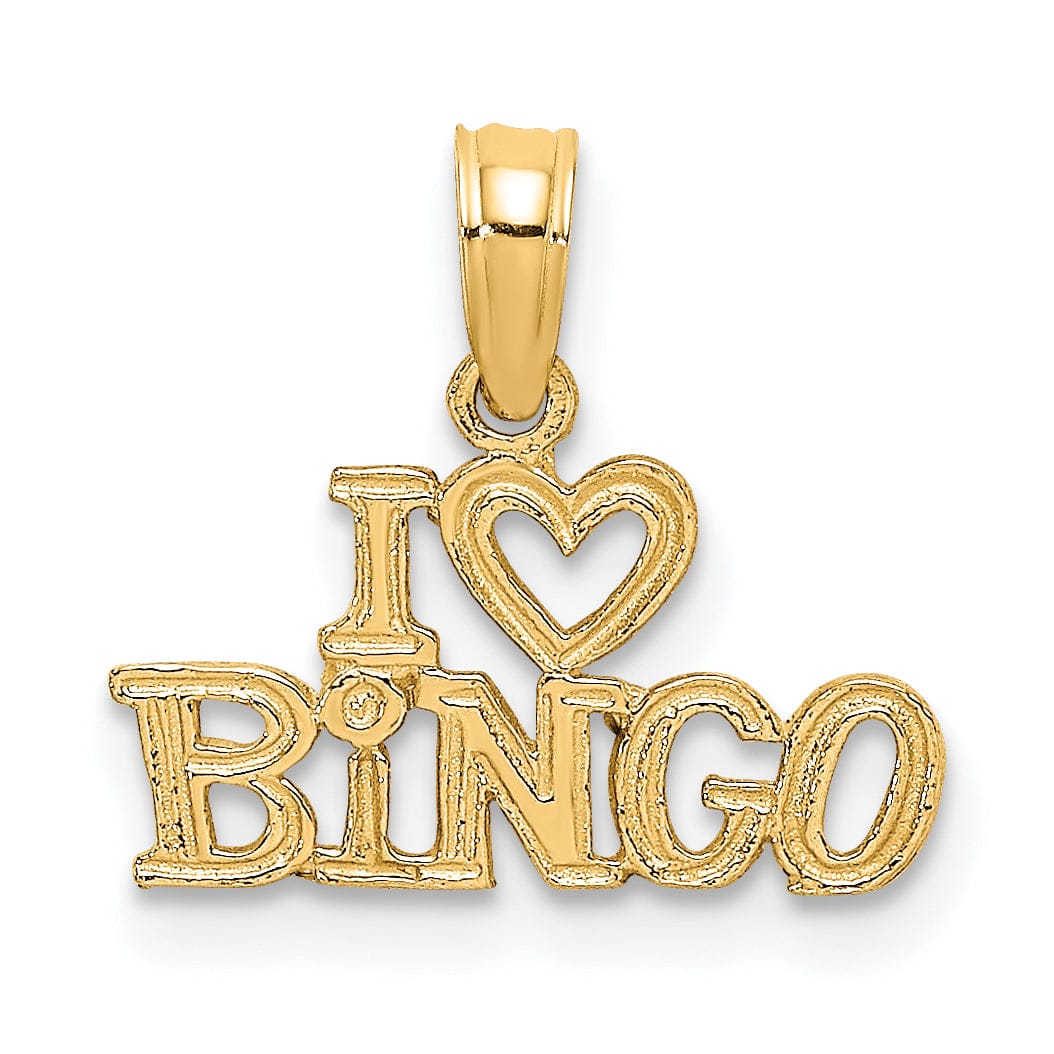 Lovely Rita's Pendants & Charms 14K Yellow Gold Polished Finish I LOVE BINGO Pendant
