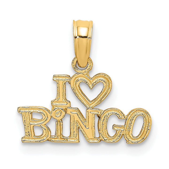 Lovely Rita's Pendants & Charms 14K Yellow Gold Polished Finish I LOVE BINGO Pendant