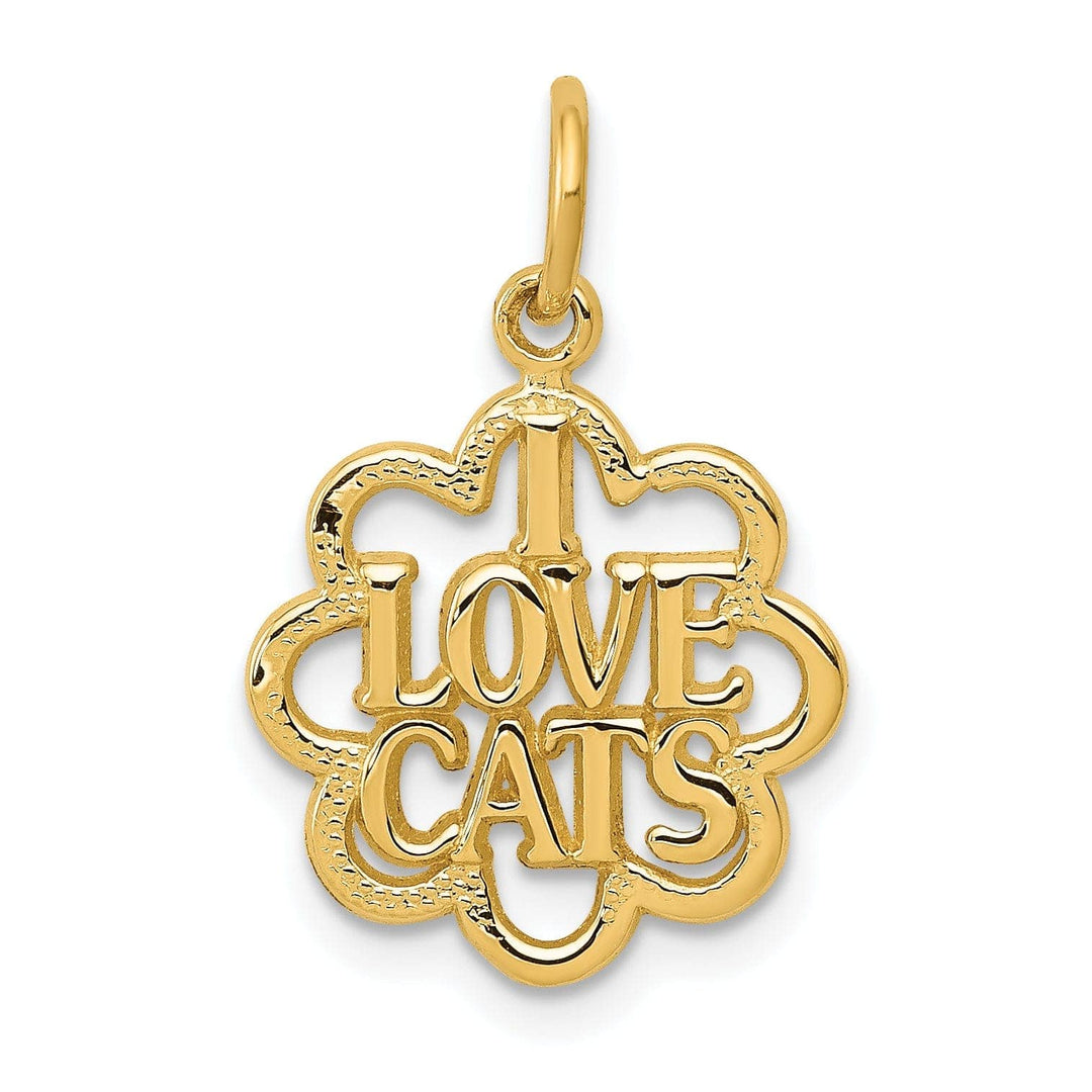 Lovely Rita's Pendants & Charms 14k Yellow Gold Polished Finish I LOVE CATS Talking Charm Pendant