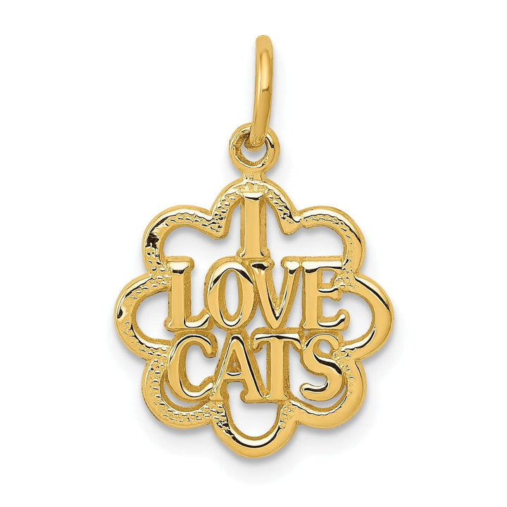 Lovely Rita's Pendants & Charms 14k Yellow Gold Polished Finish I LOVE CATS Talking Charm Pendant