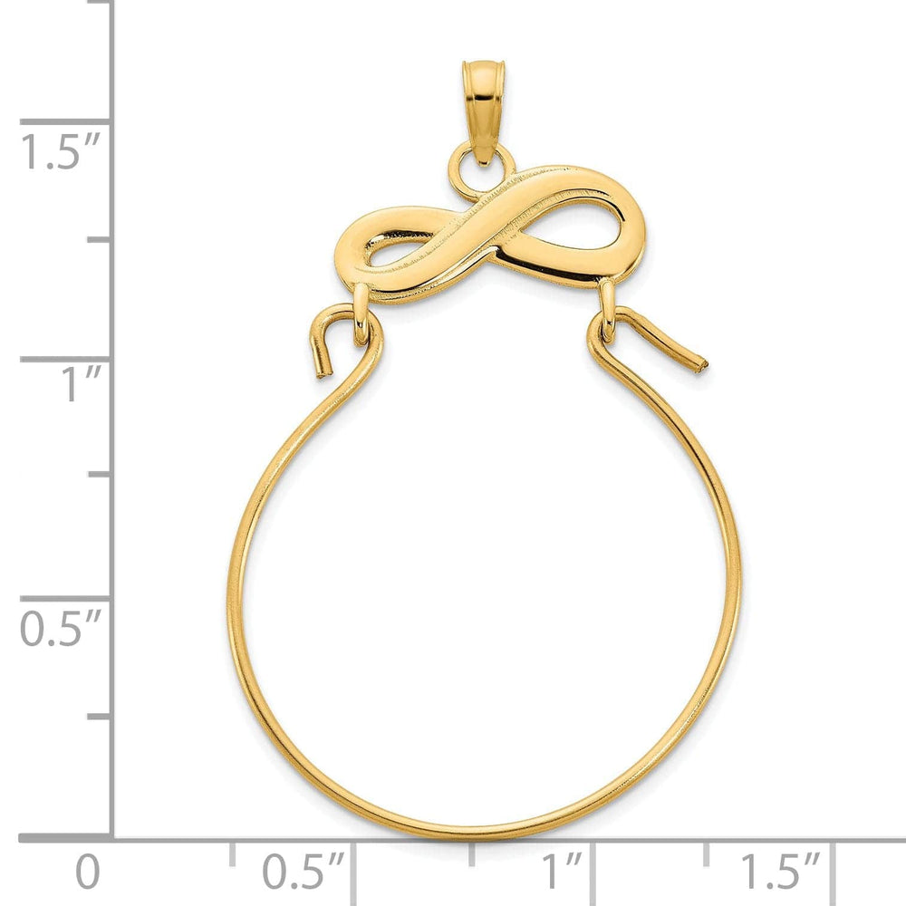 Lovely Rita's Pendants & Charms 14k Yellow Gold Polished Finish Infinity Design Charm Holder Pendant