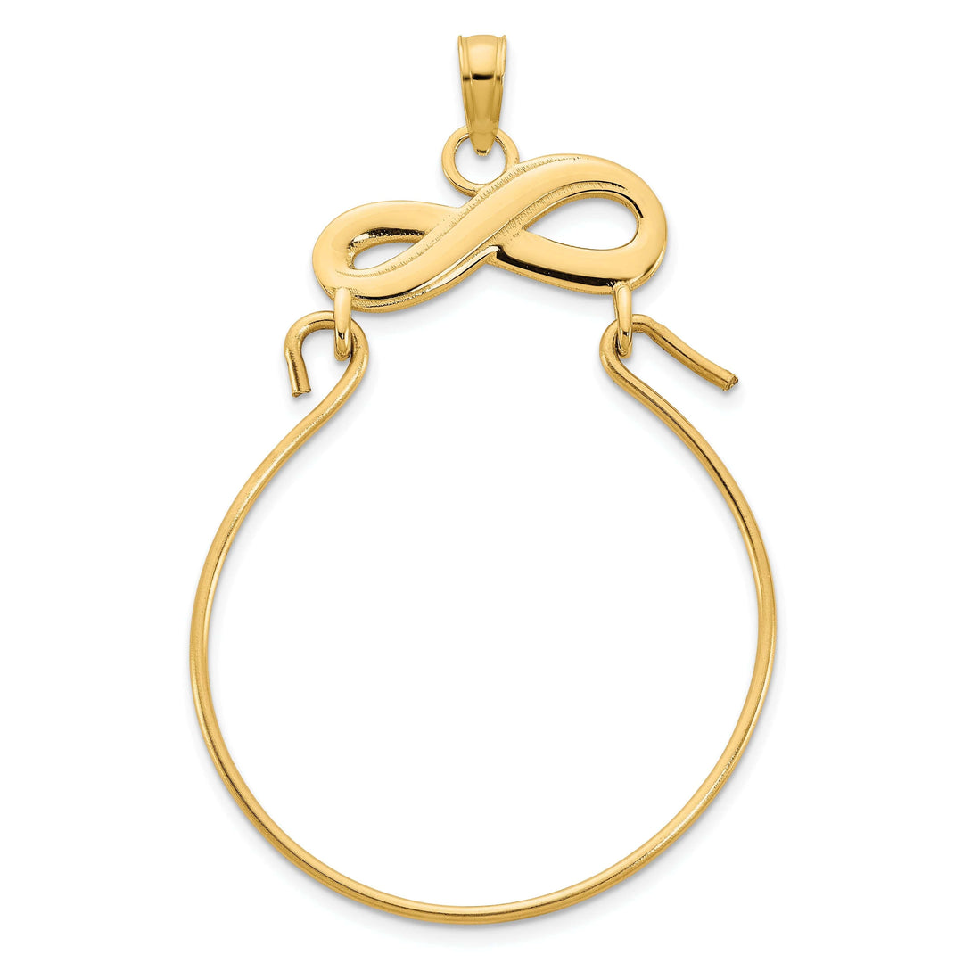 Lovely Rita's Pendants & Charms 14k Yellow Gold Polished Finish Infinity Design Charm Holder Pendant