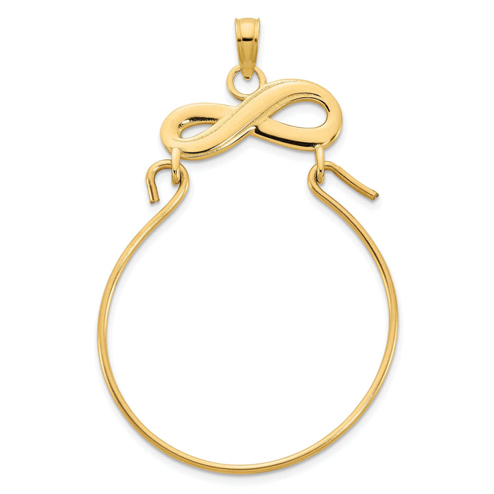 Lovely Rita's Pendants & Charms 14k Yellow Gold Polished Finish Infinity Design Charm Holder Pendant