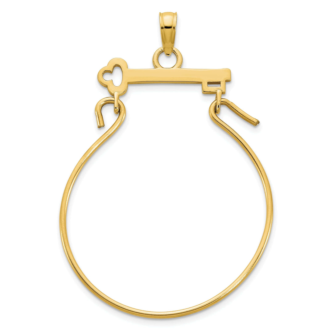 Lovely Rita's Pendants & Charms 14k Yellow Gold Polished Finish Key Design Charm Holder Pendant