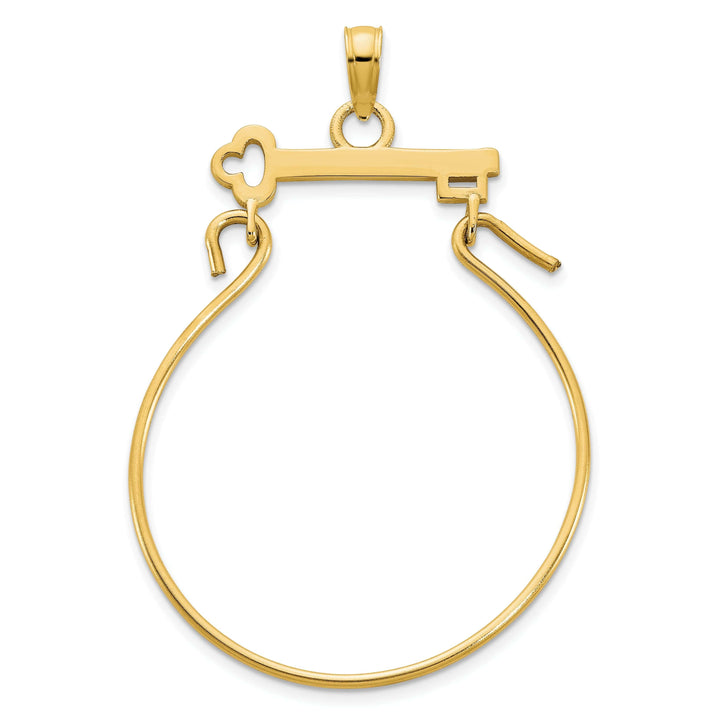 Lovely Rita's Pendants & Charms 14k Yellow Gold Polished Finish Key Design Charm Holder Pendant