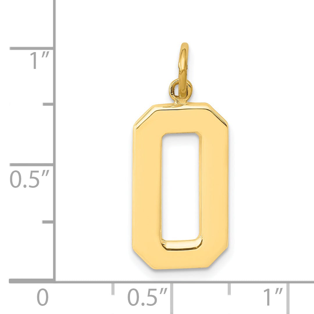 Lovely Rita's Pendants & Charms 14k Yellow Gold Polished Finish Large Size Number 0 Charm Pendant