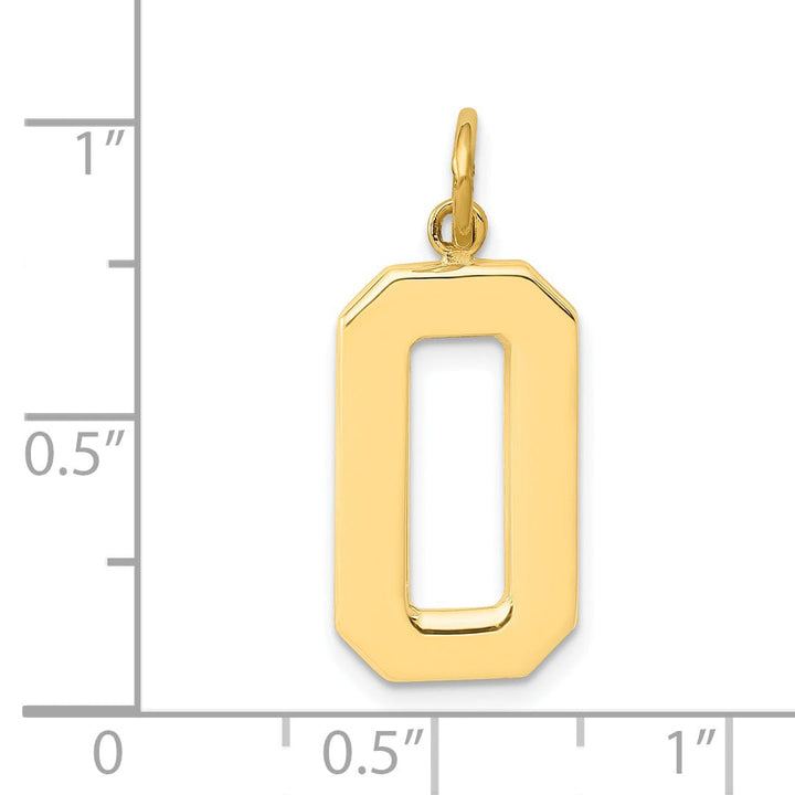 Lovely Rita's Pendants & Charms 14k Yellow Gold Polished Finish Large Size Number 0 Charm Pendant