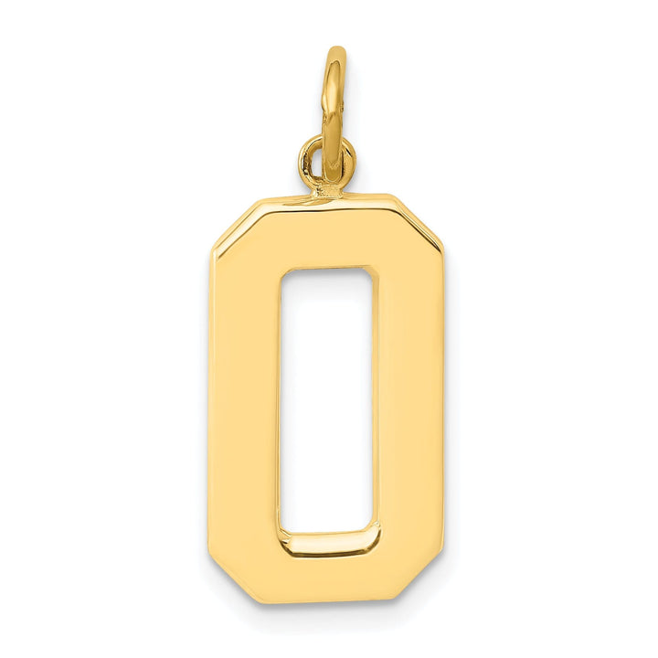 Lovely Rita's Pendants & Charms 14k Yellow Gold Polished Finish Large Size Number 0 Charm Pendant