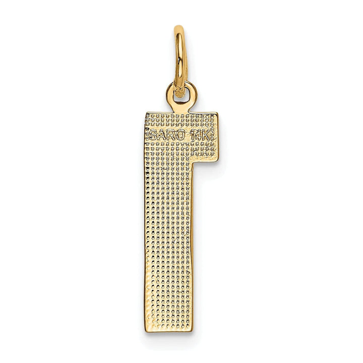 Lovely Rita's Pendants & Charms 14k Yellow Gold Polished Finish Large Size Number 1 Charm Pendant