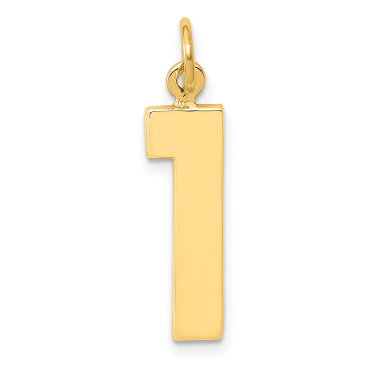 Lovely Rita's Pendants & Charms 14k Yellow Gold Polished Finish Large Size Number 1 Charm Pendant