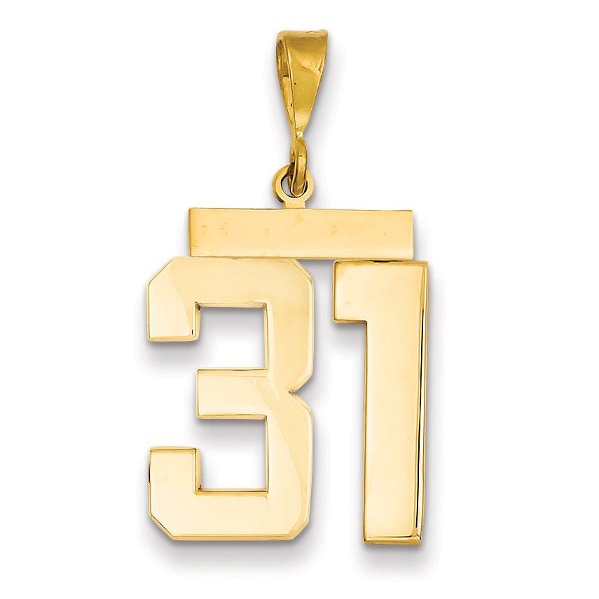 Lovely Rita's Pendants & Charms 14k Yellow Gold Polished Finish Large Size Number 31 Charm Pendant