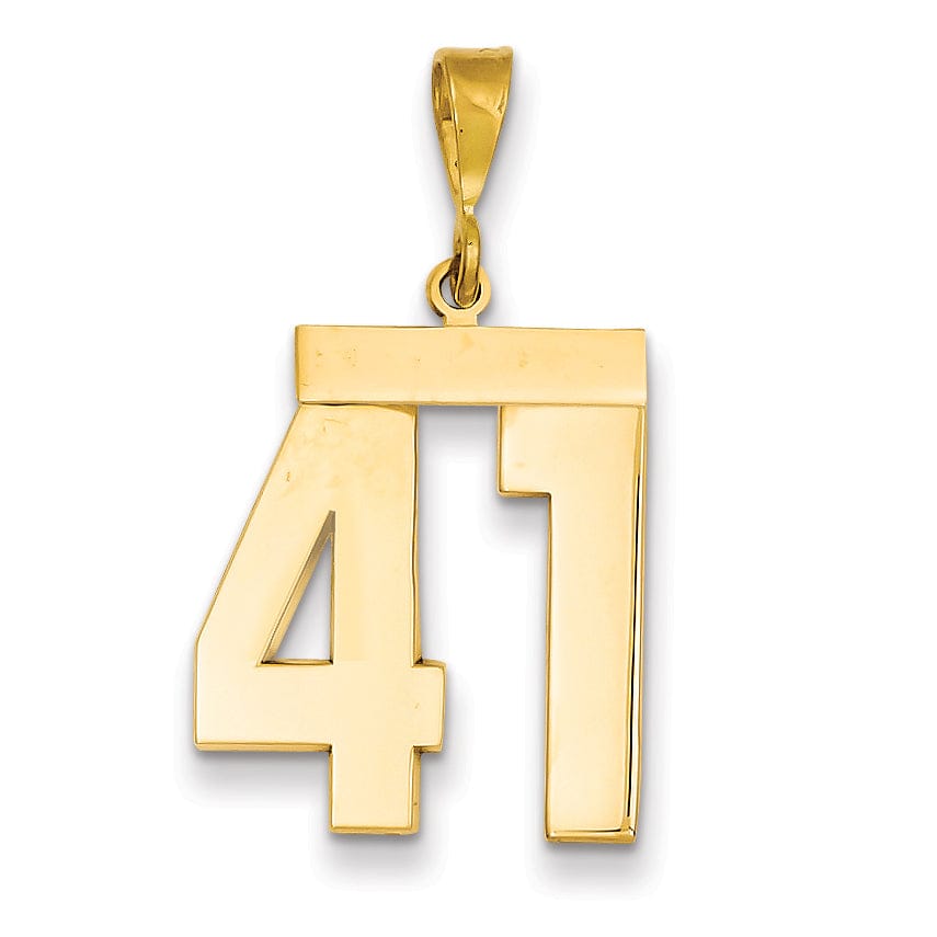 Lovely Rita's Pendants & Charms 14k Yellow Gold Polished Finish Large Size Number 41 Charm Pendant