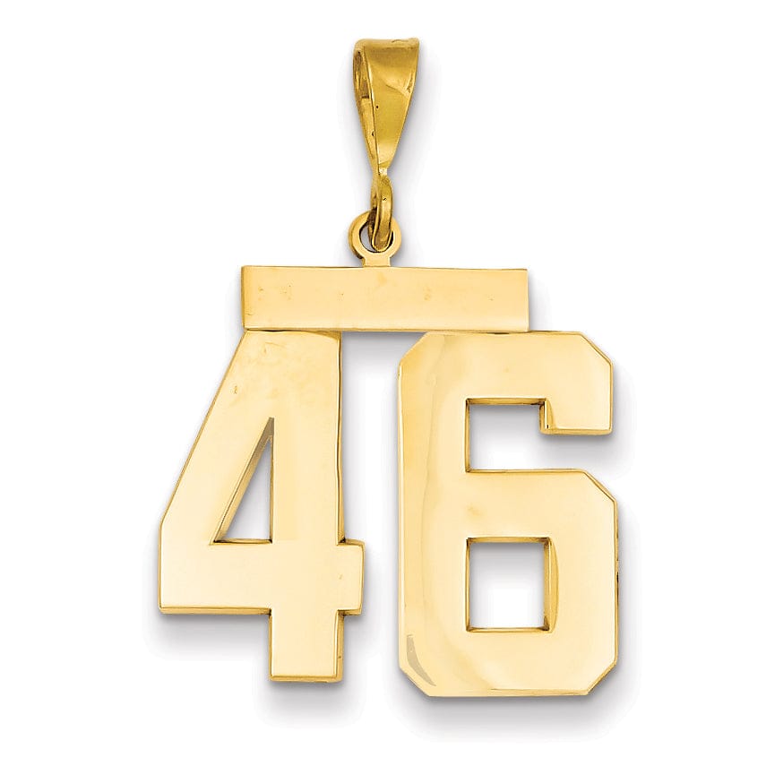 Lovely Rita's Pendants & Charms 14k Yellow Gold Polished Finish Large Size Number 46 Charm Pendant