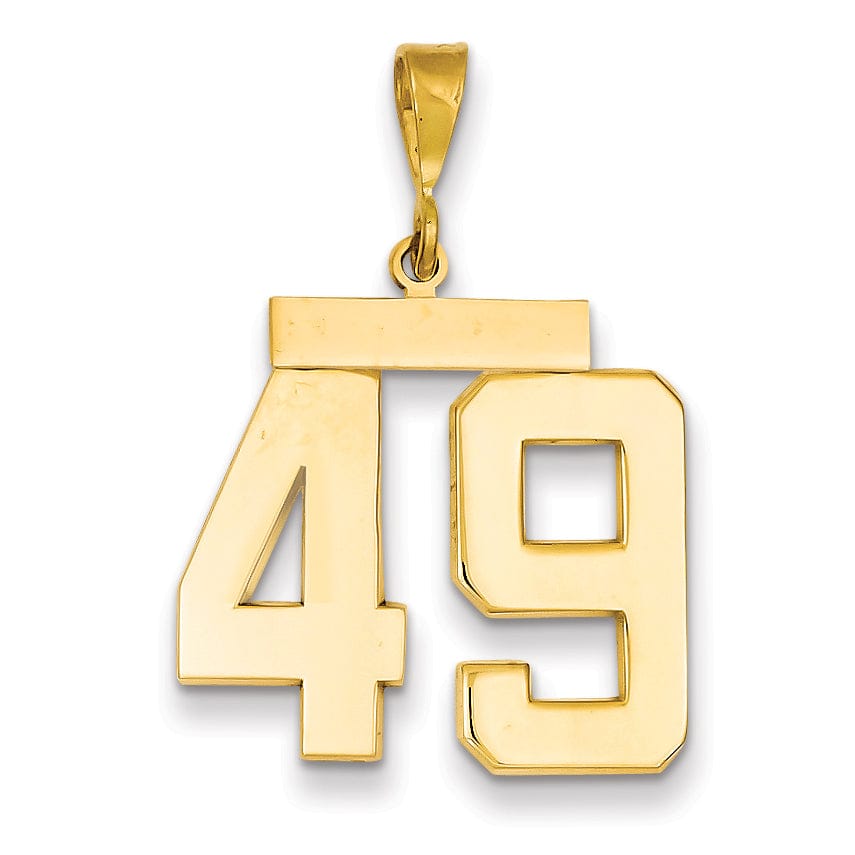 Lovely Rita's Pendants & Charms 14k Yellow Gold Polished Finish Large Size Number 49 Charm Pendant