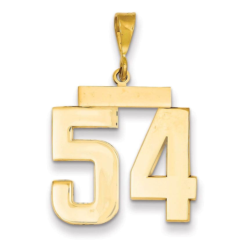 Lovely Rita's Pendants & Charms 14k Yellow Gold Polished Finish Large Size Number 54 Charm Pendant