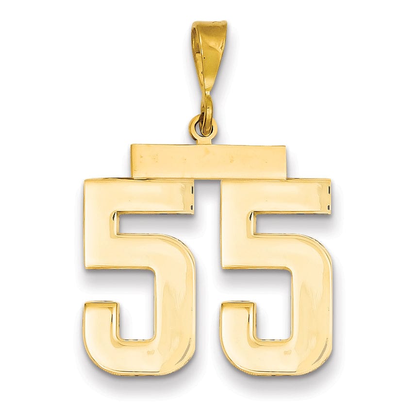 Lovely Rita's Pendants & Charms 14k Yellow Gold Polished Finish Large Size Number 55 Charm Pendant